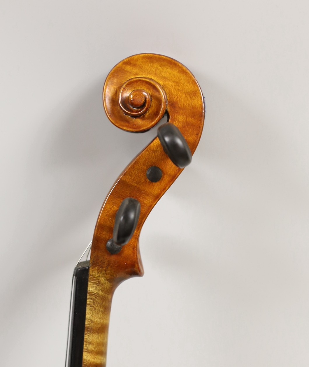 A violin, labelled Luigi Salsedo, with two bows, in case